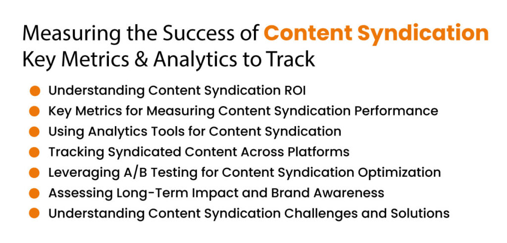Measuring content syndication success
