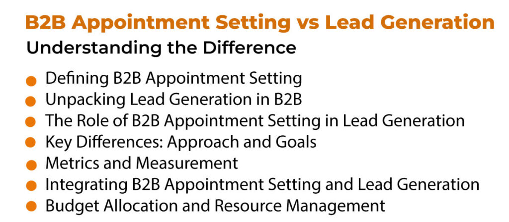 appointment setting vs. lead generation