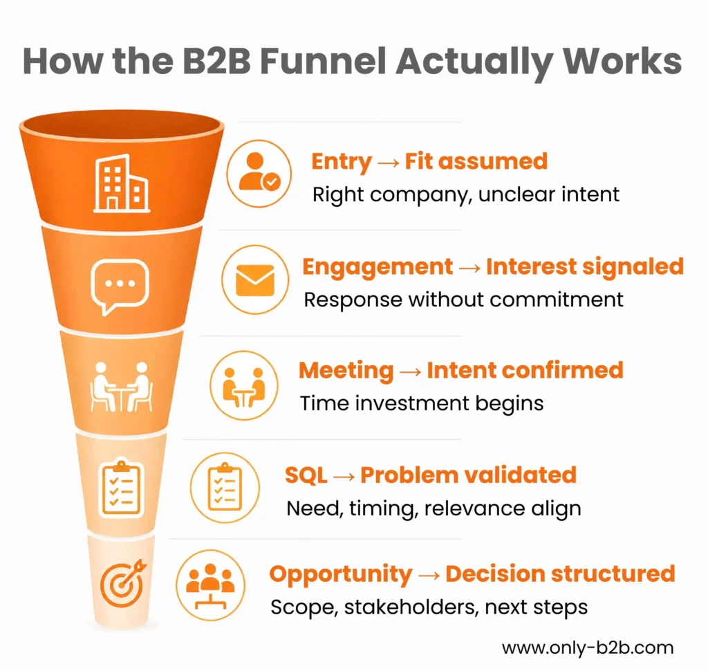 how the b2b funnel actually works